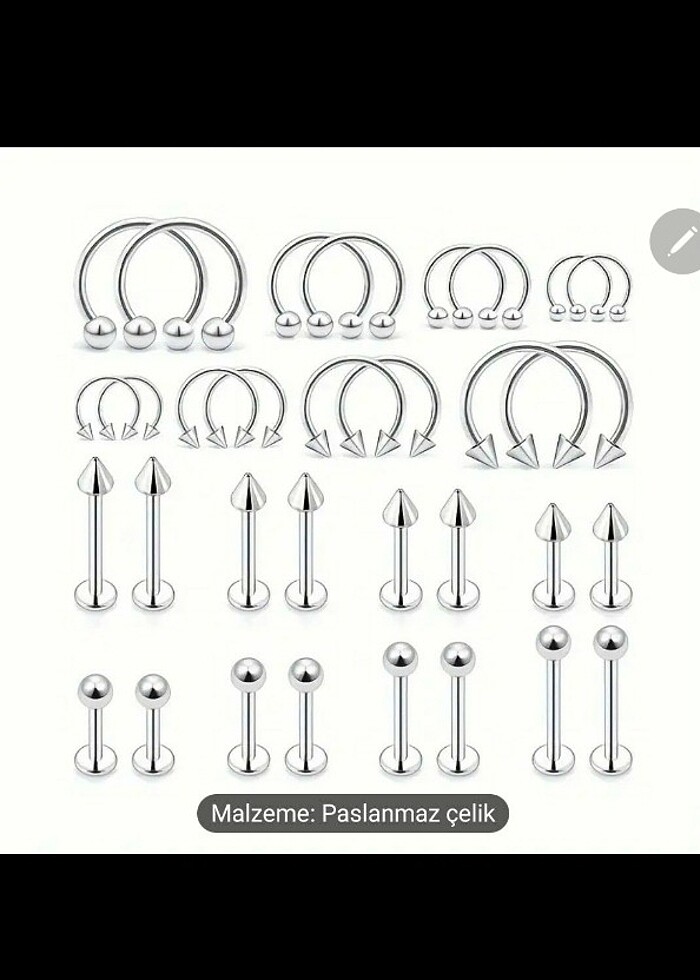 Piercing dudak halkası burun kıkırdak küpe - Görsel 2