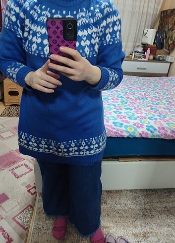 diğer Beden Mavi triko Tunik