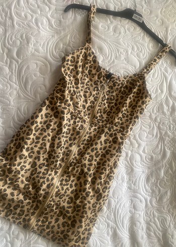 Leopar Desenli jean Elbise