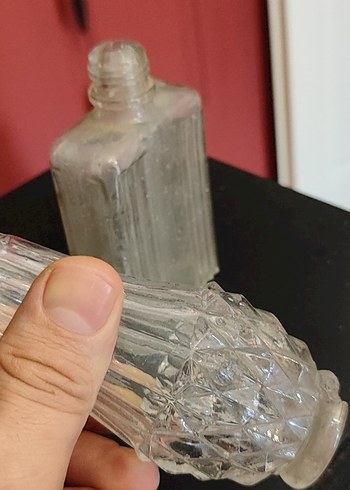 Şeffaf Cam kolonya şişeleri eski dönem - Görsel 5