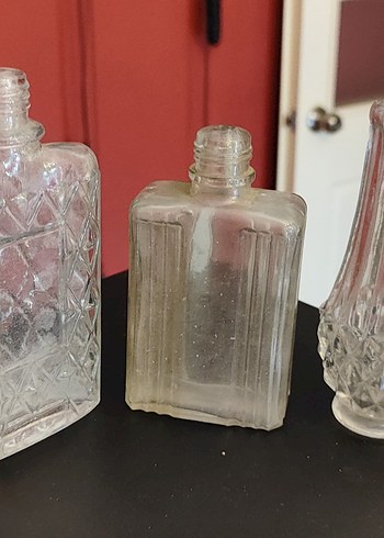 Şeffaf Cam kolonya şişeleri eski dönem - Görsel 2