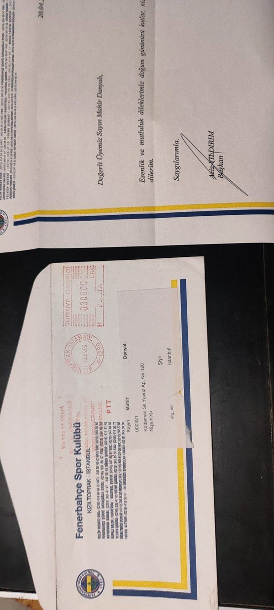 aziz yıldırım ıslak imzalı Fenerbahçe mektup - Görsel 5