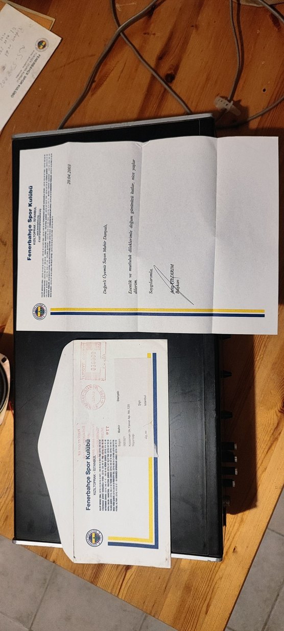 aziz yıldırım ıslak imzalı Fenerbahçe mektup - Görsel 4