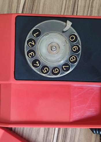 Kırmızı Klasik Döner Telefon Sovyetler dönem ... - Görsel 5
