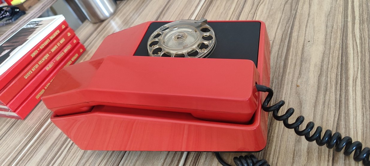 Kırmızı Klasik Döner Telefon Sovyetler dönem ... - Görsel 3