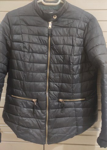 Deri Siyah Fermuarlı Kadın Ceket - Görsel 2