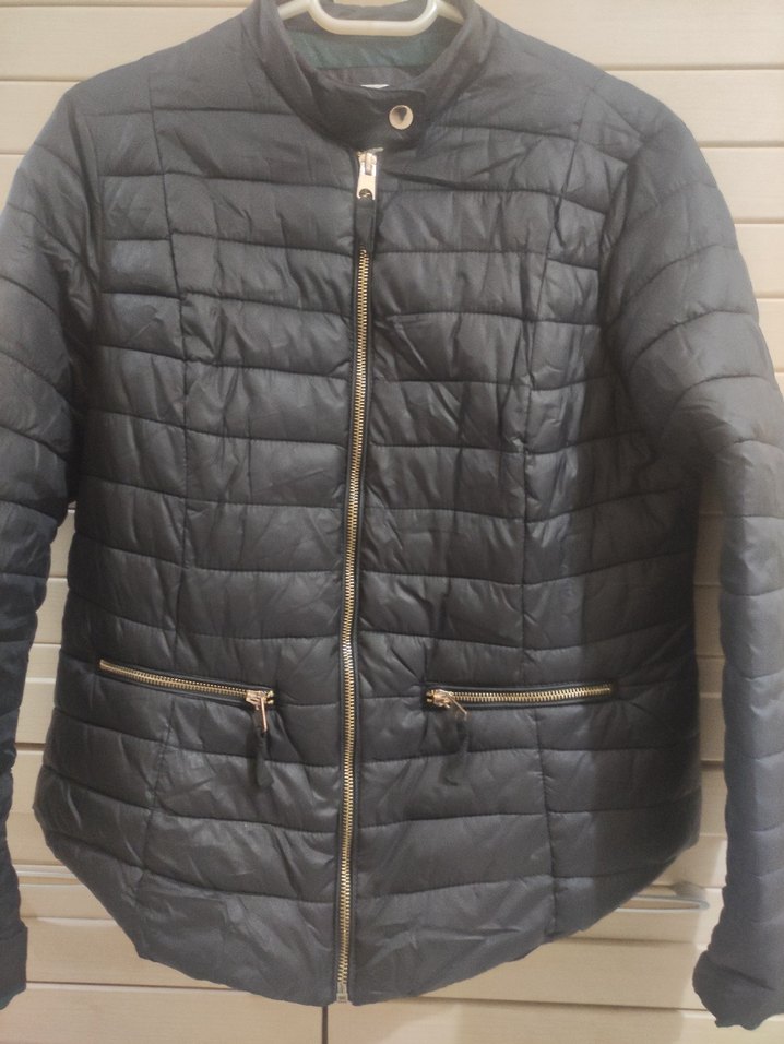 Deri Siyah Fermuarlı Kadın Ceket - Görsel 2