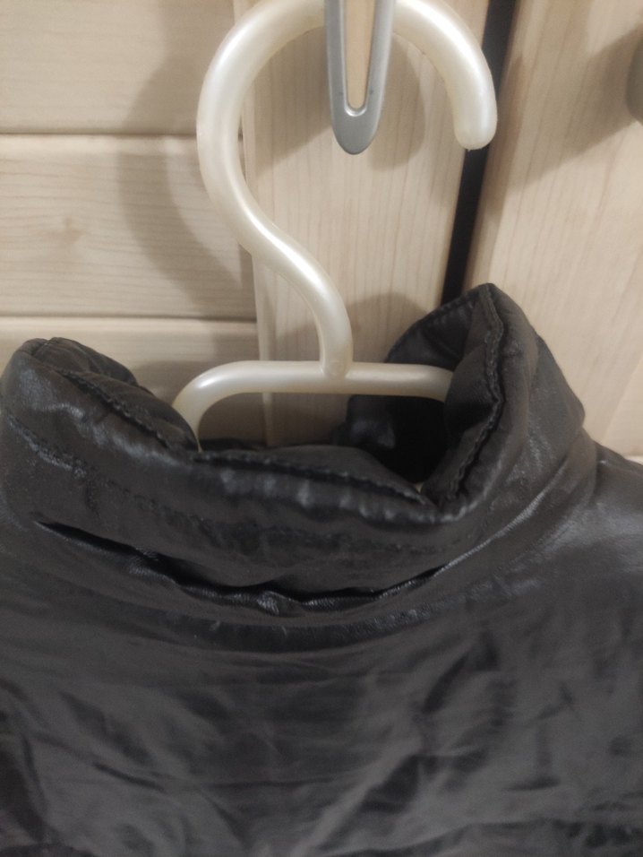 Siyah Deri görünümlü Fermuarlı Kadın Ceket - Görsel 5