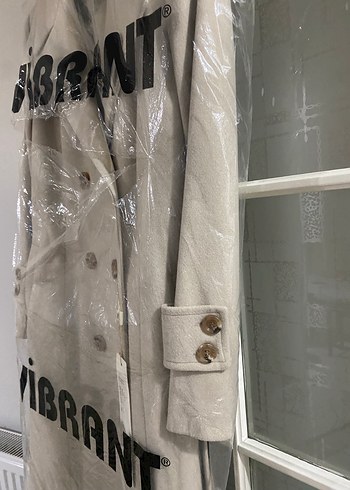 Bej Desenli Kadın Uzun Trençkot - Görsel 2