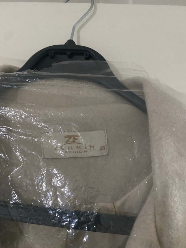 Bej Desenli Kadın Uzun Trençkot - Görsel 5