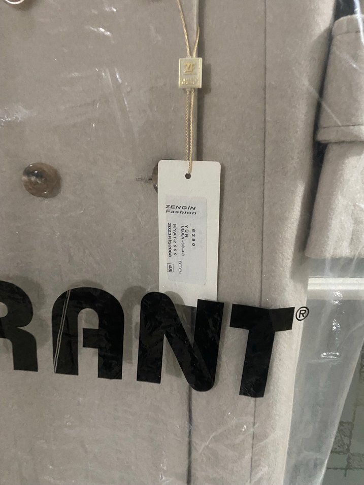 Bej Desenli Kadın Uzun Trençkot - Görsel 4