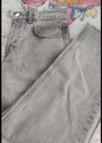 Gri midi boy Kadın Kot Pantolon - Görsel 2
