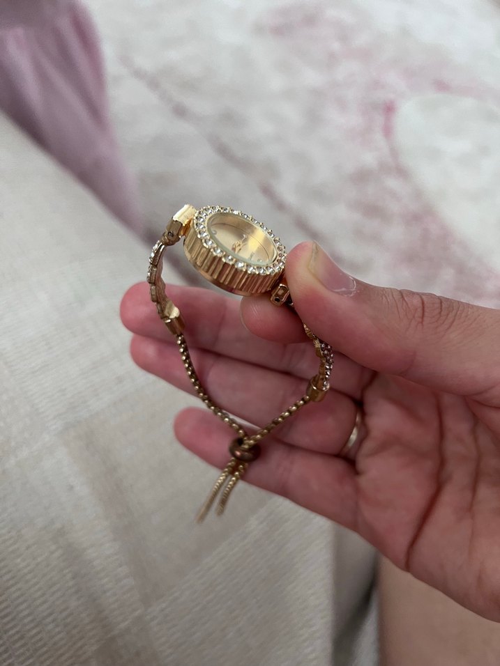 Zincir Detaylı Vintage Altın Kadın Saat - Görsel 2