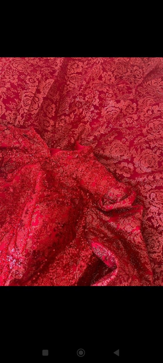 Kadın Kırmızı Uzun Kollu Yüksek Yakalı kına Elbisesi - Görsel 5