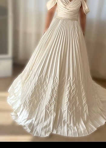 Modern Klasik Straplez Beyaz A Kesim Gelinlik - Görsel 2