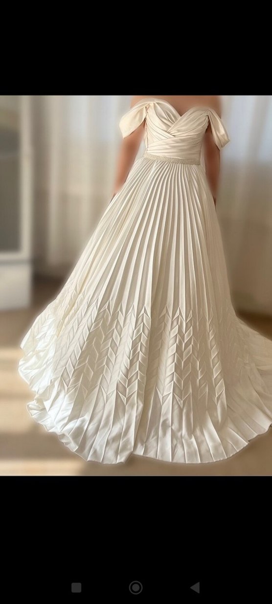 Modern Klasik Straplez Beyaz A Kesim Gelinlik - Görsel 2