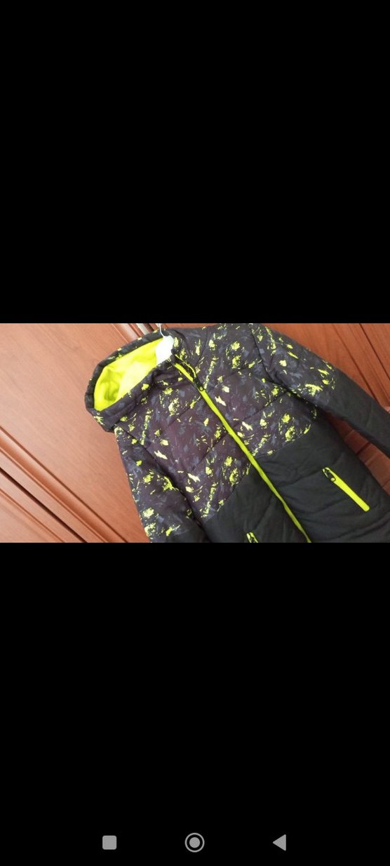 Sarı Siyah Bağlama Desenli Fermuarlı Erkek Mont - Görsel 3