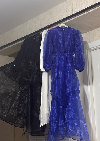 Uzun Lacivert Drapeli Gotik Elbise