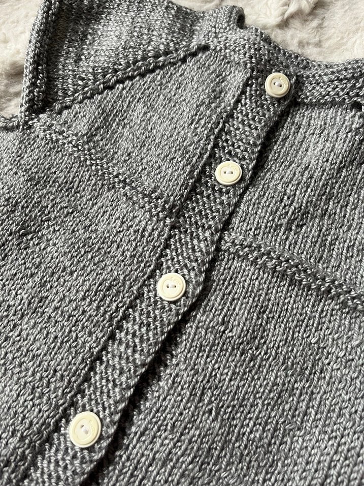 Kız Çocuk Gri Kolsuz Triko Yelek - Görsel 3