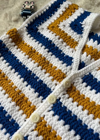 Çok Renkli Erkek Çocuk Örgü Süveter - Görsel 4