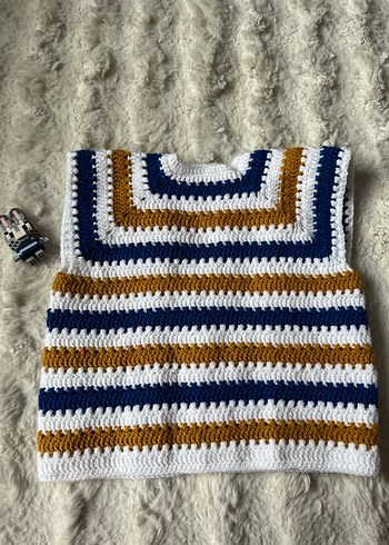 Çok Renkli Erkek Çocuk Örgü Süveter - Görsel 3