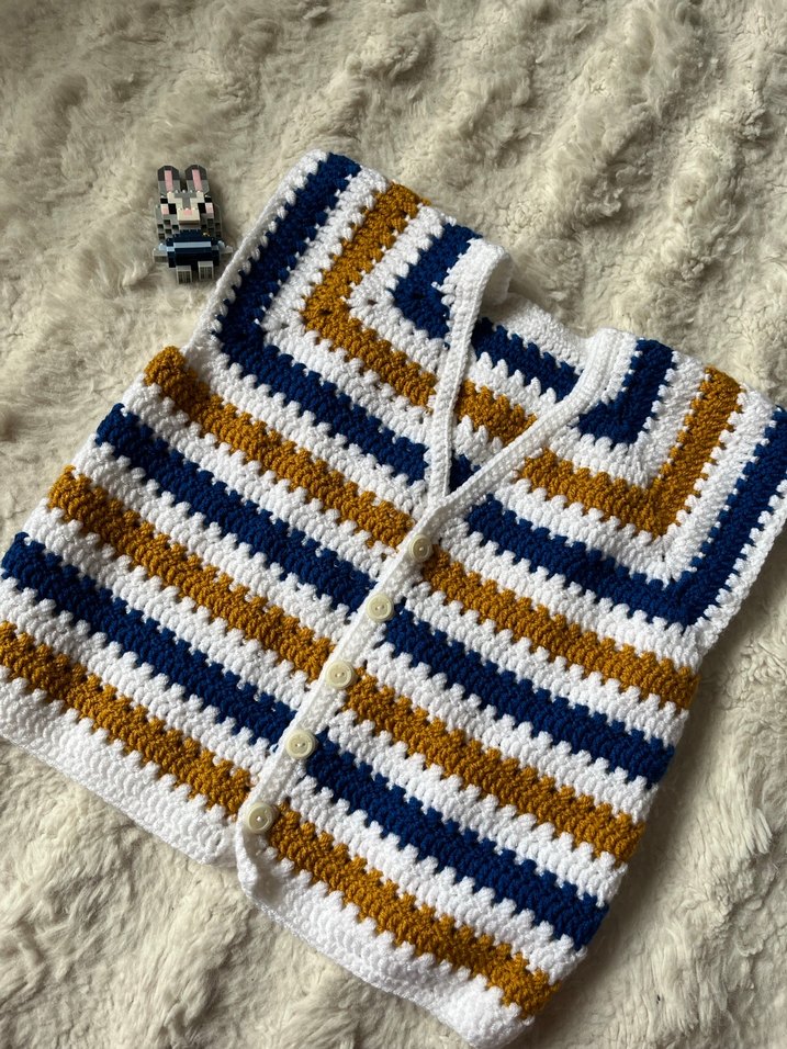 Çok Renkli Erkek Çocuk Örgü Süveter - Görsel 2