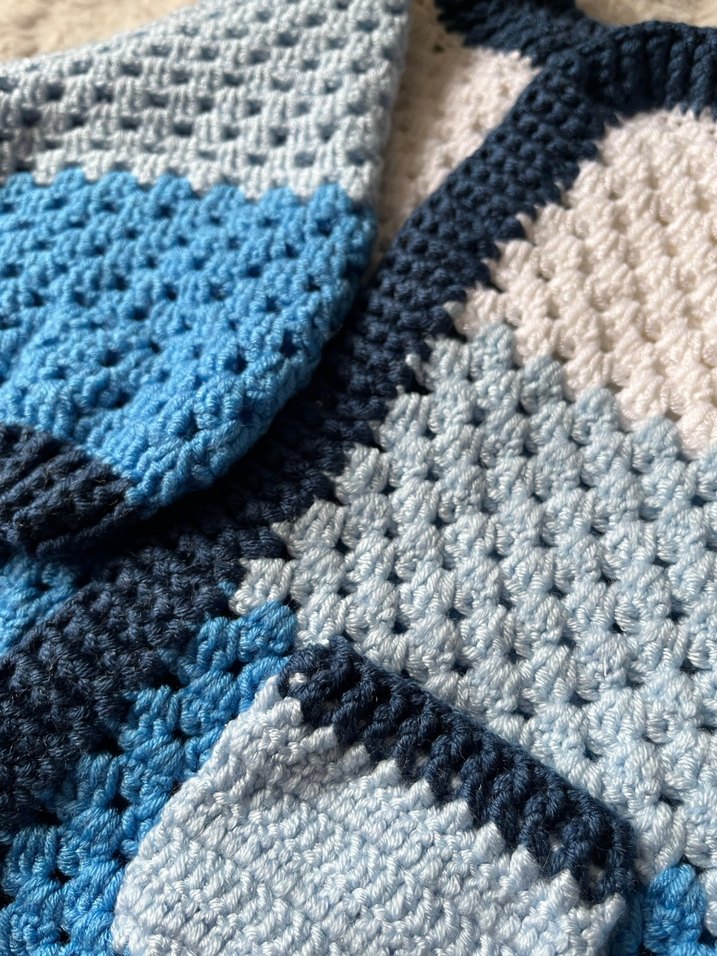 Erkek Çocuk Örgü Hırka Mavi Gri - Görsel 3