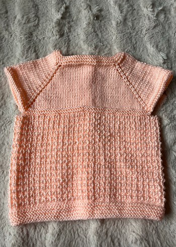 Vintage Stil Pembe Kız Örgü Süveter - Görsel 2