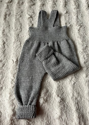 Gri Örgü Çocuk Salopet - Görsel 2