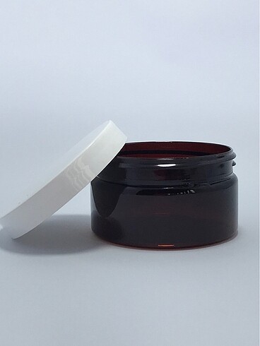 Amber Sert Plastik Kavanoz 50 ml