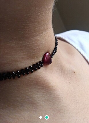 Gotik Punk Kalpli Chocker Kolye