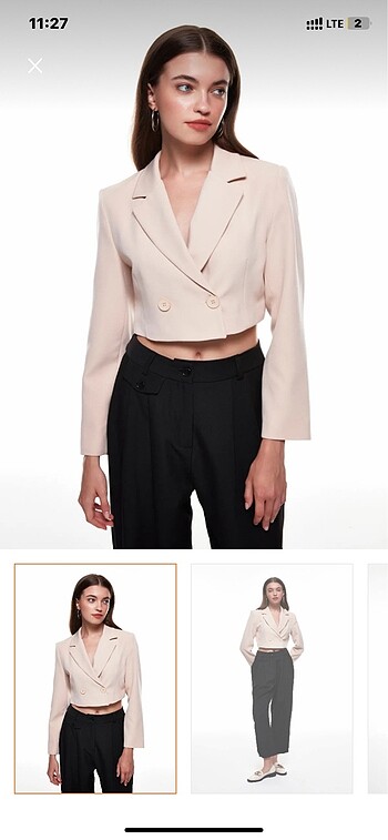 Quzu crop blazer