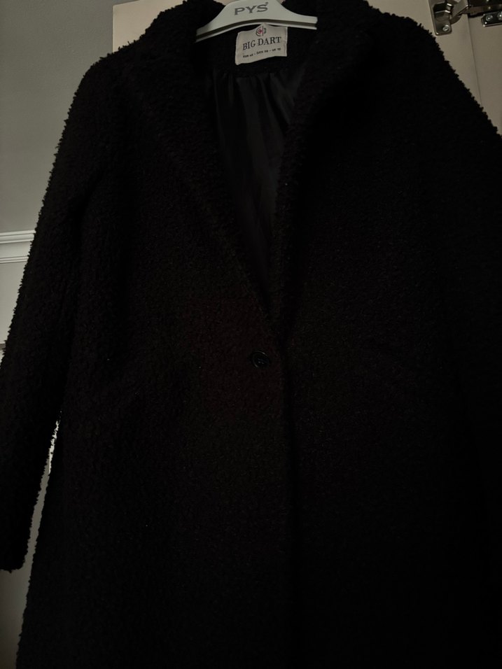 Siyah Tek Düğmeli Kaban - Görsel 3