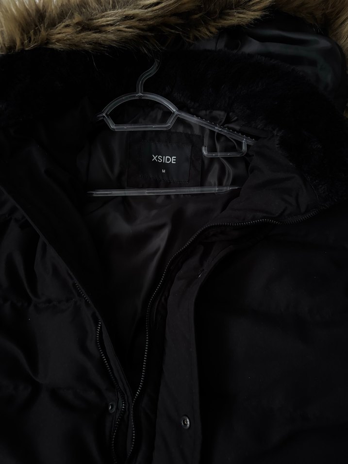 Kürklü Siyah Midi erkek Mont - Görsel 3