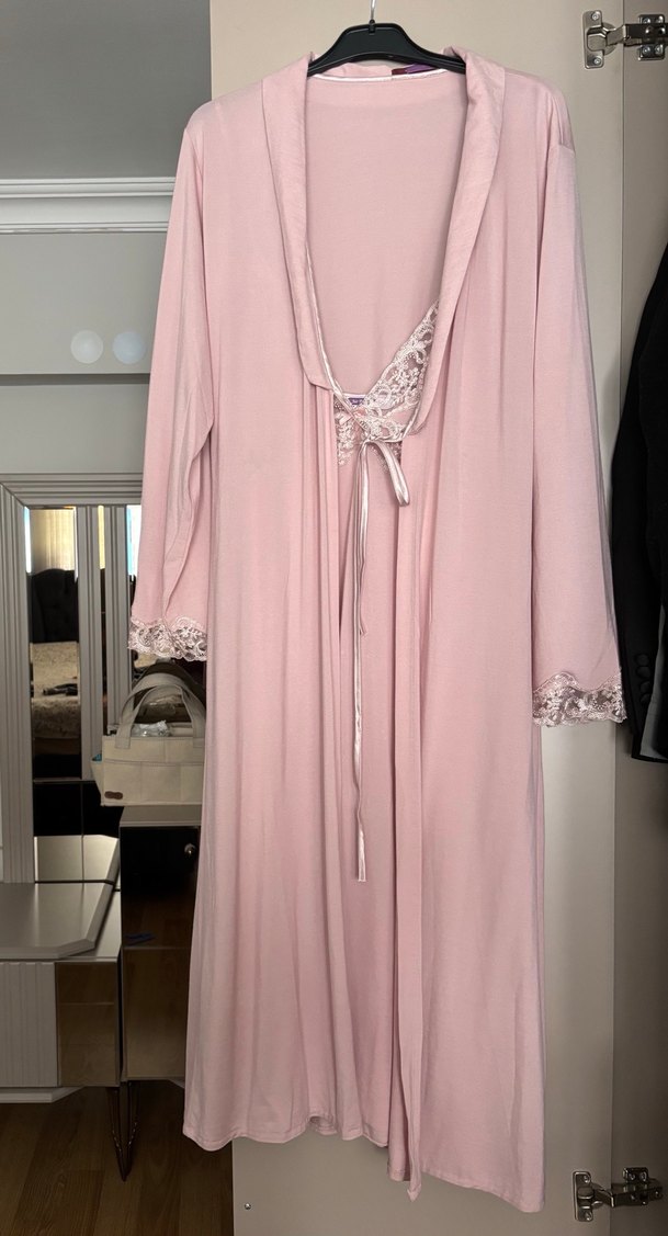 Pembe Bohem Uzun Kollu Kadın Pijama Takımı - Görsel 3