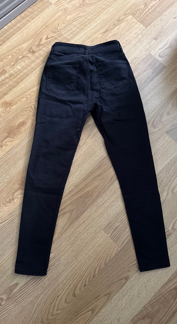 Siyah Normal Boy Kadın Denim Pantolon - Görsel 2