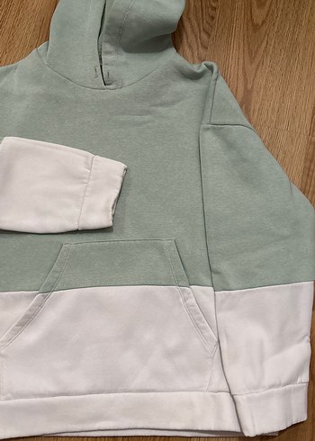 Kapüşonlu, Renk Bloklu Kadın Sweatshirt - Görsel 2