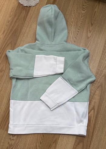 Kapüşonlu, Renk Bloklu Kadın Sweatshirt - Görsel 3