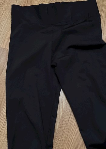 Siyah Spor Kadın Tayt Elastik Bel - Görsel 2