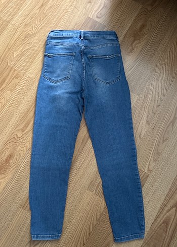 Kadın Mavi Denim Normal Boy Rahat Kesim Jean - Görsel 2