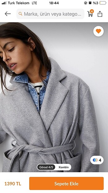 Pull and Bear kaşe mont