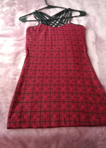 bordo Gotik Straplez Mini Elbise