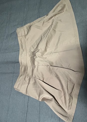 l Beden Bej Pilili Midi Keten Etek
