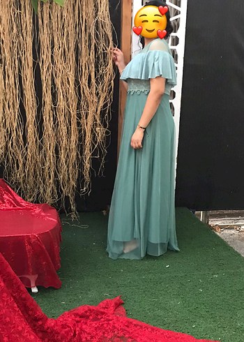 Bohem Tarzda Uzun Turkuaz Kadın Elbise - Görsel 2