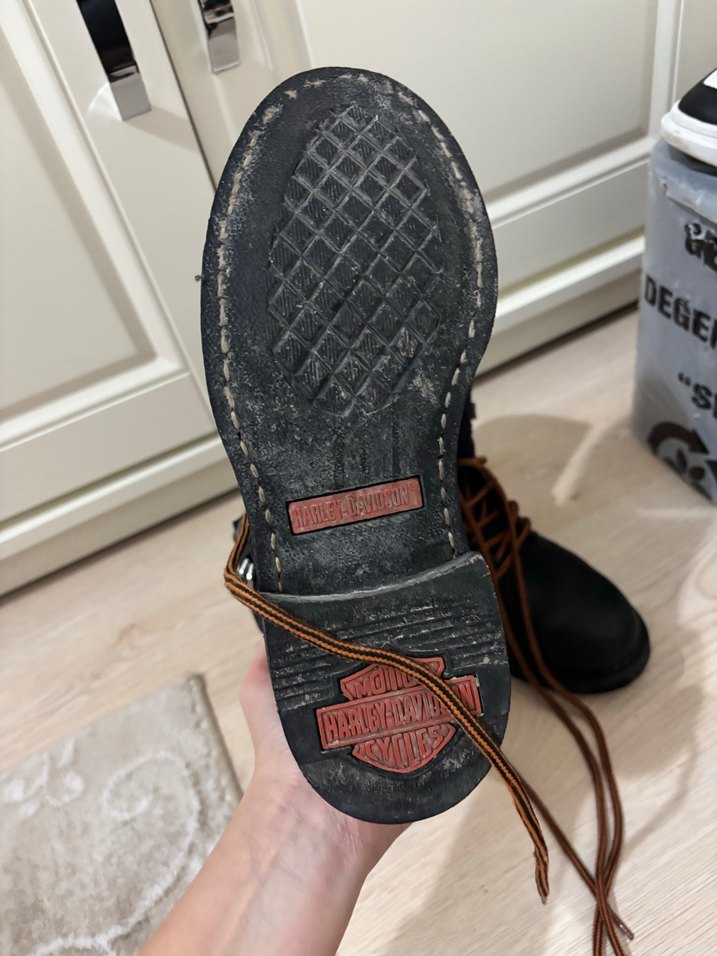 Siyah Deri Biker Botlar Yüksek Topuklu - Görsel 4