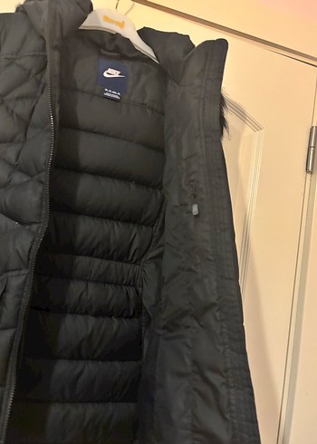 Kadın Siyah Midi Kaban, Kürklü Kapüşonlu - Görsel 3