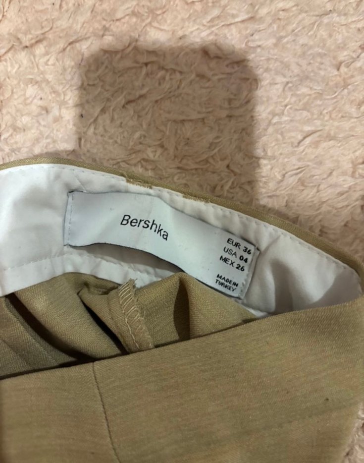 Bej Midi Kumaş Kadın Pantolon - Görsel 4