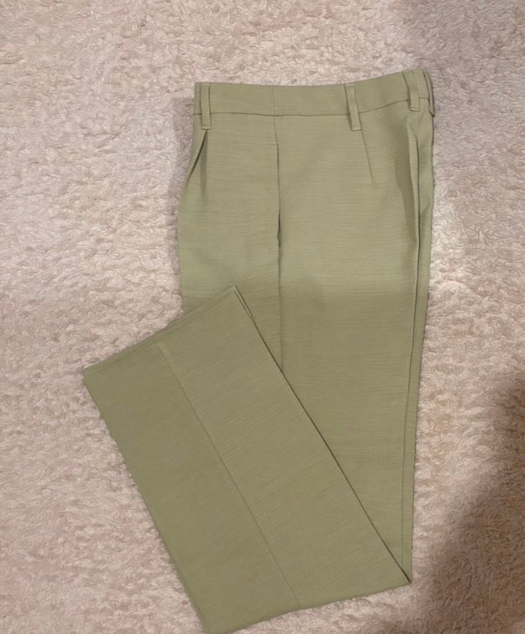 Bej Midi Kumaş Kadın Pantolon - Görsel 3