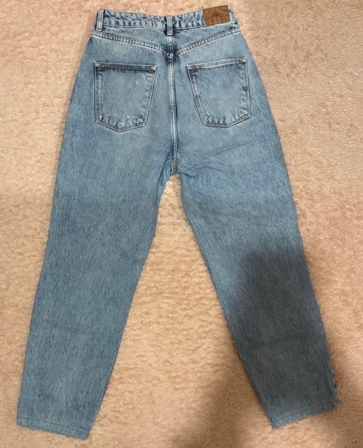 Mavi Bol Kesim Kadın Midi Kot Pantolon - Görsel 2