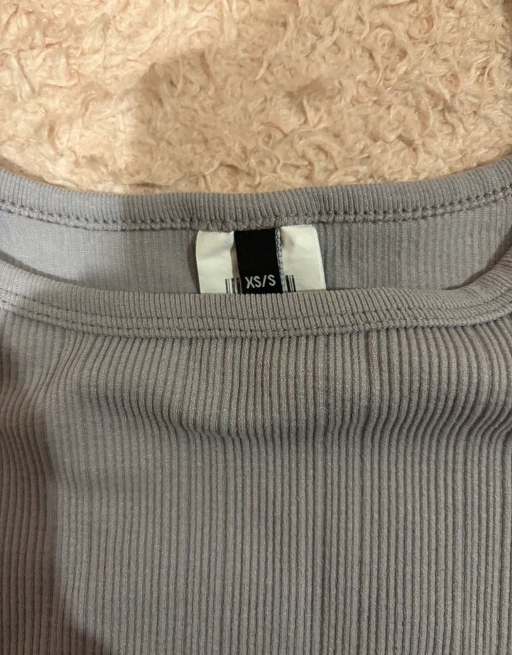 Gri Uzun Kollu Kadın Crop Top - Görsel 3